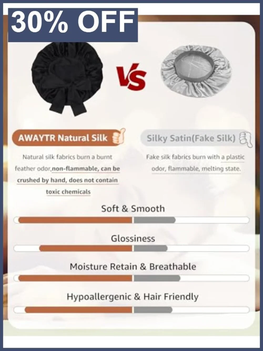 Mulberry Silk Sleep Bonnet for Women Adjustable Hair Cap